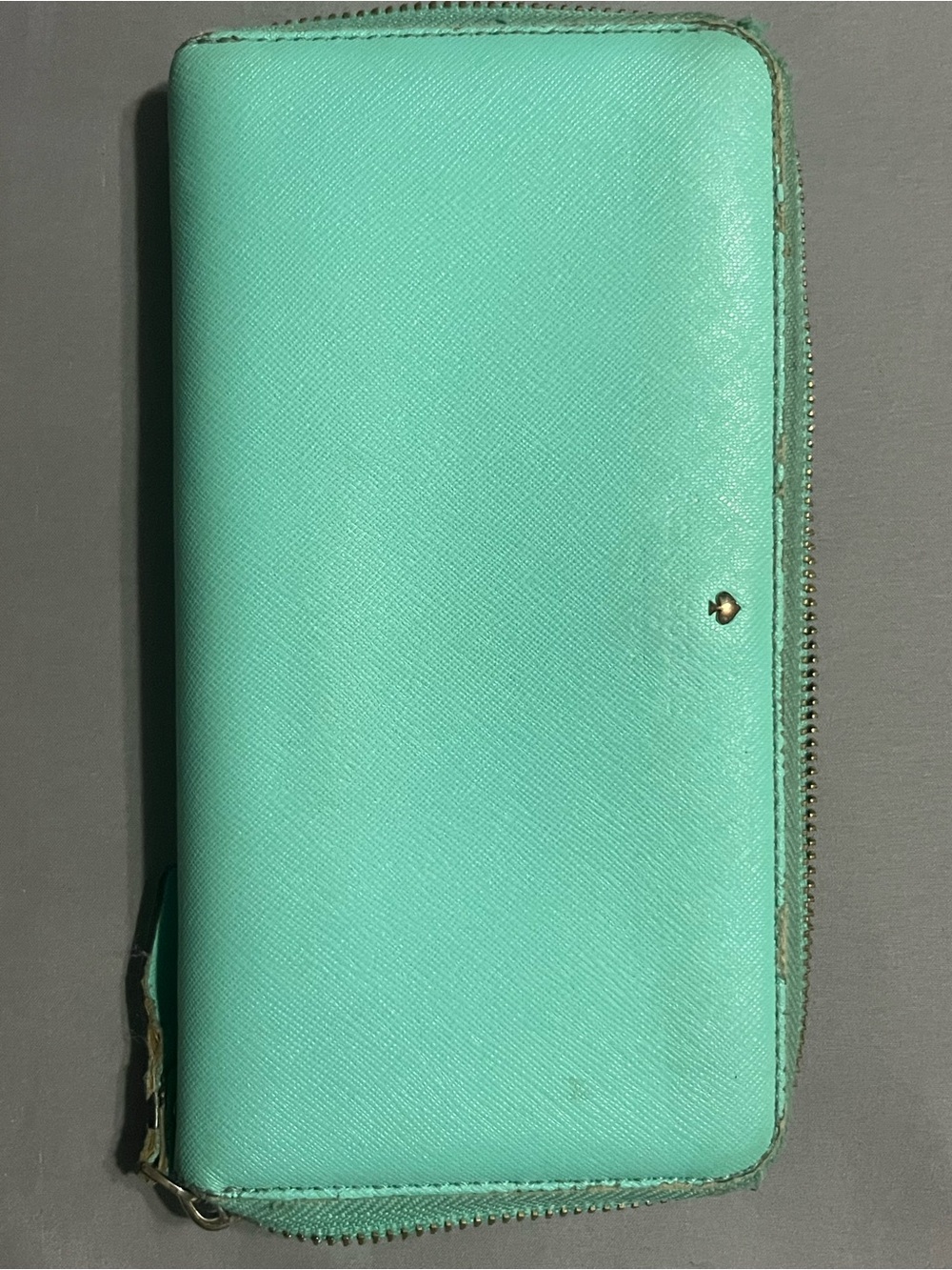 Kate spade mint green sad giant zip-around continental wallet